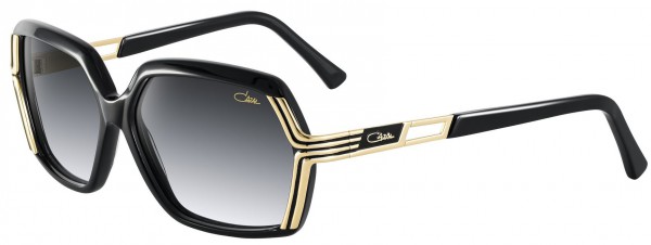 Cazal Cazal 8020 Sunglasses, 001 Black-Gold/Grey Gradient Lenses