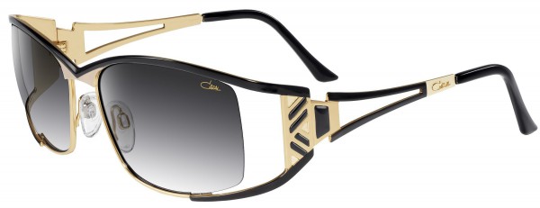 Cazal Cazal 9060 Sunglasses, 001 Black-Gold/Grey Gradient Lenses