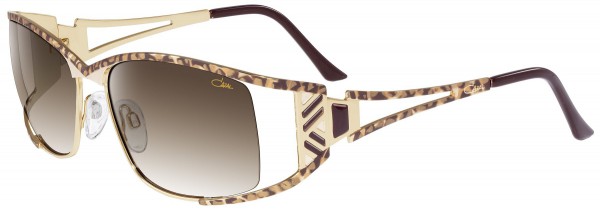 Cazal Cazal 9060 Sunglasses, 003 Brown-Leopard-Gold/Brown Gradient Lenses