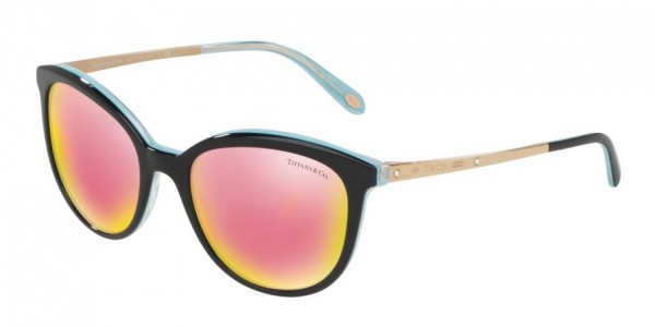 Tiffany & Co. TF4117BF Sunglasses, 81934Z BLACK/STRIPED BLUE (BLACK)