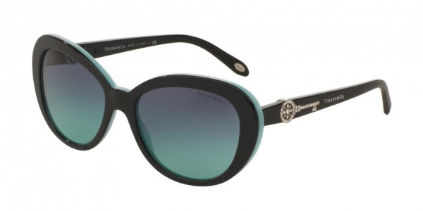 Tiffany & Co. TF4118BF Sunglasses, 80559S BLACK/BLUE (BLACK)