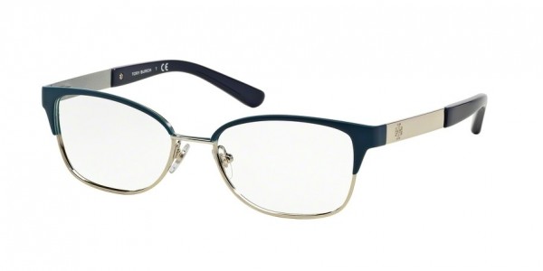Tory Burch TY1046 Eyeglasses, 3142 DARK NAVY/SATIN SILVER (BLUE)