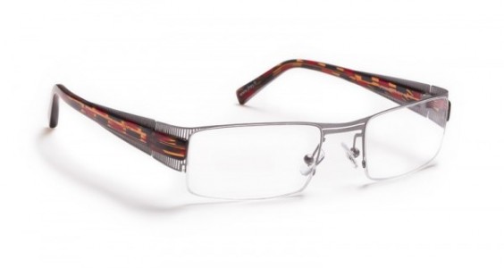 J.F. Rey JF2385 Eyeglasses, Dark Grey / Black & Red Pattern (0530)