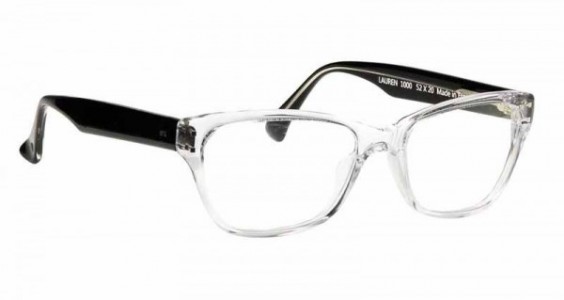J.F. Rey JFLAUREN Eyeglasses, CRYSTAL / BLACK (1000)