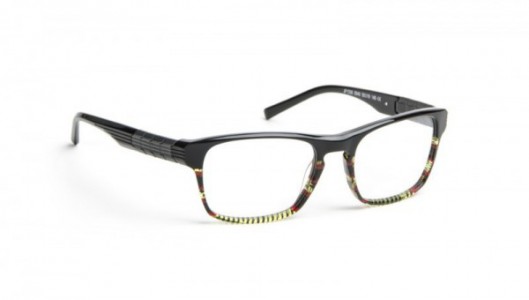 J.F. Rey JF1336 Eyeglasses, Black - Yellow/red fabric (0040)