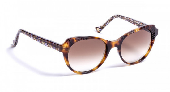 J.F. Rey JILL Eyeglasses, JILL 9570 DEMI / PURPLE FABRIC TEMPLE + GRADIENT BROWN SUNLENSES (9570)