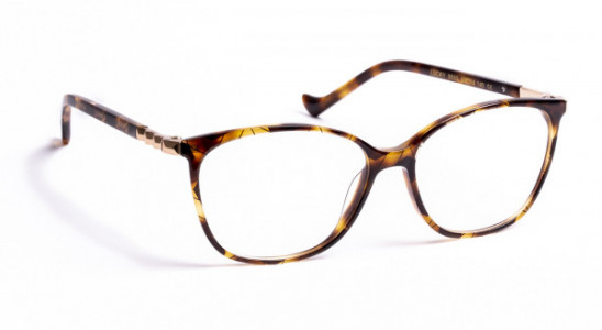 J.F. Rey LUCKY Eyeglasses, LUCKY 9555 DEMI WITH BLACK SERIGRAPHY/SHINY GOLD (9555)