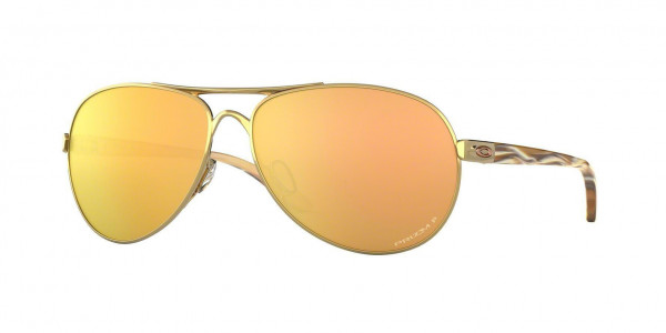 Oakley OO4079 FEEDBACK Sunglasses, 407937 FEEDBACK POLISHED GOLD PRIZM R (GOLD)