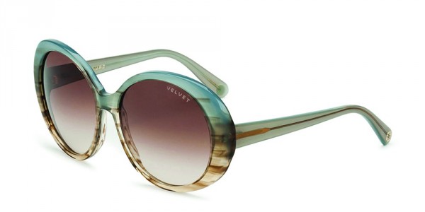 Velvet Eyewear Janis Sunglasses, Aqua Tortoise (V008AT01)