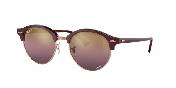 Ray-Ban RB4246 CLUBROUND Sunglasses, 1365G9 CLUBROUND BORDEAUX ON ROSE GOL (RED)