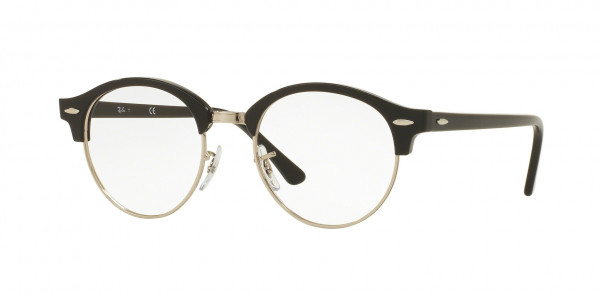 Ray-Ban Optical RX4246V CLUBROUND Eyeglasses, 2000 BLACK (BLACK)
