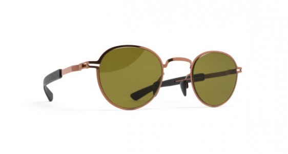 Mykita Mylon QUINCE Sunglasses, MH5 SHINY COPPER/PITCH BLACK - LENS: HOLLY GREEN SOLID
