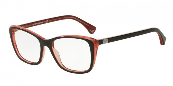 Emporio Armani EA3083 Eyeglasses, 5514 TOP BLACK/OPAL CORAL/CORAL TR (BLACK)