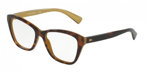 Dolce & Gabbana DG3249 Eyeglasses, 2956 TOP HAVANA ON GOLD