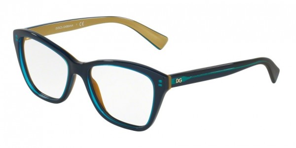 Dolce & Gabbana DG3249 Eyeglasses, 2958 TOP PETROLEUM ON GOLD