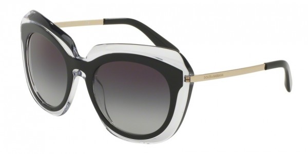 Dolce & Gabbana DG4282 Sunglasses, 675/8G TOP BLACK ON TRANSPARENT