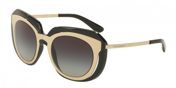 Dolce & Gabbana DG6104 Sunglasses, 501/8G PALE GOLD/BLACK