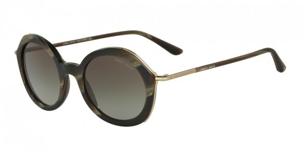 Giorgio Armani AR8075F Sunglasses, 54968E MATTE STRIPED GREEN (GREEN)