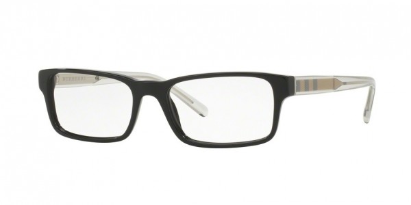 Burberry BE2223 Eyeglasses, 3001 BLACK (BLACK)