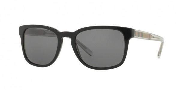 Burberry BE4222 Sunglasses, 300181 BLACK (BLACK)