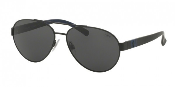 Polo PH3098 Sunglasses, 903887 MATTE BLACK (BLACK)