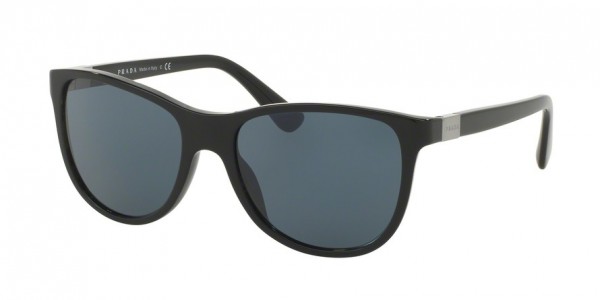 Prada PR 20SSF Sunglasses, 1AB0A9 BLACK (BLACK)