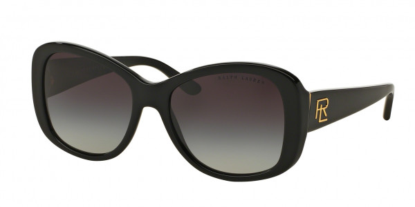 Ralph Lauren RL8144 Sunglasses, 50018G SHINY BLACK GRADIENT GREY (BLACK)