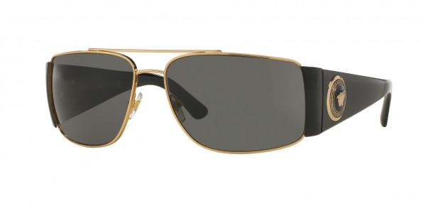 Versace VE2163 Sunglasses, 100287 GOLD DARK GREY (GOLD)