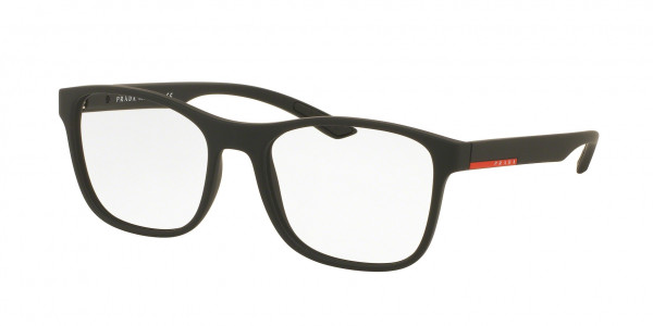 Prada Linea Rossa PS 08GV LIFESTYLE Eyeglasses, DG01O1 BLACK RUBBER (BLACK)