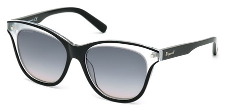 Dsquared2 BRANDIE Sunglasses, 03B - Black/crystal / Gradient Smoke