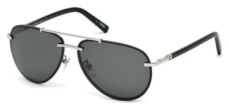 Montblanc MB-596S Sunglasses, 16A - Shiny Palladium / Smoke