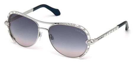 Roberto Cavalli SULAPHAT Sunglasses, 16B - Shiny Palladium / Gradient Smoke