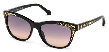 Roberto Cavalli TSZE Sunglasses, 05B - Black/other / Gradient Smoke