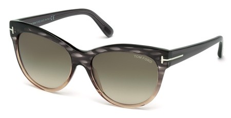 Tom Ford LILY Sunglasses, 20P - Grey/other / Gradient Green