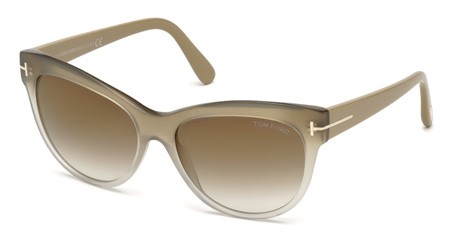 Tom Ford LILY Sunglasses, 59G - Beige/other / Brown Mirror