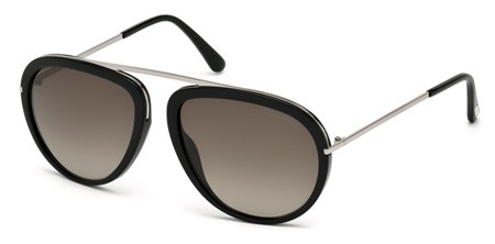 Tom Ford STACY Sunglasses, 01K - Shiny Black / Gradient Roviex