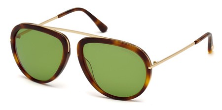 Tom Ford STACY Sunglasses, 56N - Havana/other / Green