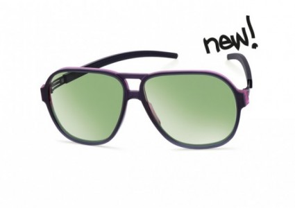 ic! berlin Justin H. Sunglasses, Charcoal-Pink-Rough / Bottle Green Mirrored
