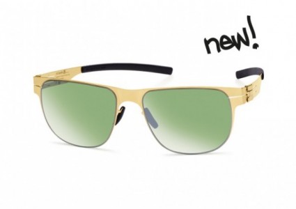 ic! berlin Uli E. Sunglasses, Matte-Gold / Bottle Green Mirrored