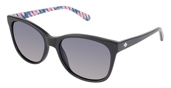 Sperry Top-Sider Sagharbor Sunglasses, C01 BLACK/BRICK (SILVER FLASH)