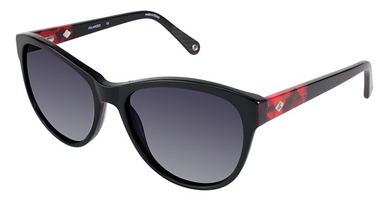 Sperry Top-Sider Ocean Side Sunglasses, C01 BLACK/RED TORT (Dark Grey Gradient)