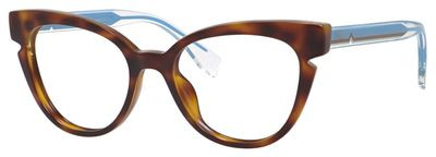 Fendi Ff 0134 Eyeglasses, 0N9D(00) Havana Crystal Blue