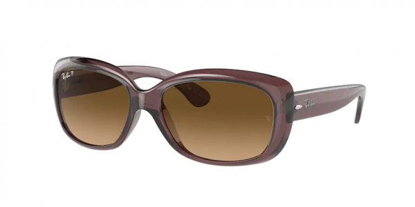 Ray-Ban RB4101 JACKIE OHH Sunglasses, 6593M2 JACKIE OHH TRANSPARENT DARK BR (BROWN)