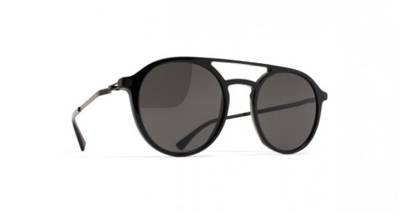 Mykita TUPIT Sunglasses, C2 BLACK/BLACK - LENS: DARK GREY SOLID