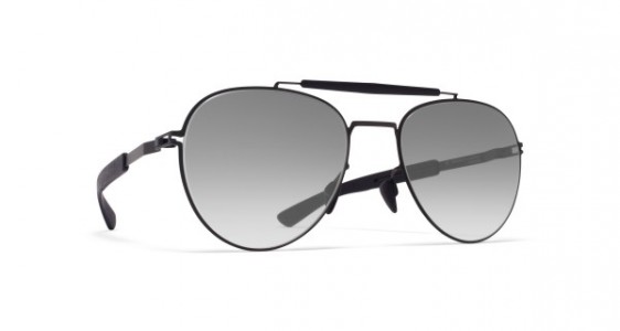 Mykita Mylon SLOE Sunglasses, MH1 BLACK/PITCH BLACK - LENS: GREY GRADIENT