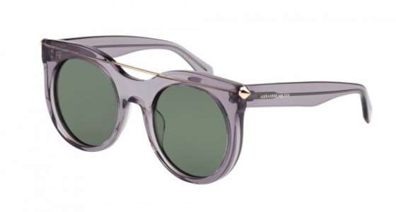 Alexander McQueen AM0001S Sunglasses, 002 - GREY with GREEN lenses
