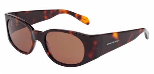 Alexander McQueen AM0016S Sunglasses, 002 Havana with Brown Lens