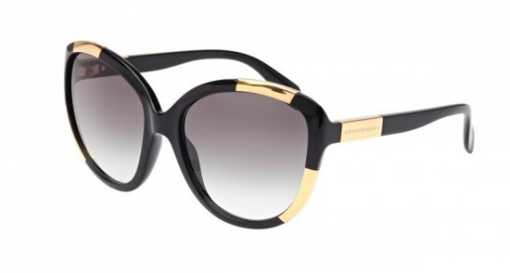 Alexander McQueen AM0006S Sunglasses, BLACK with SMOKE lenses
