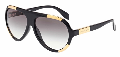 Alexander McQueen AM0008S Sunglasses, 001 Black with Grey Gradient Lens