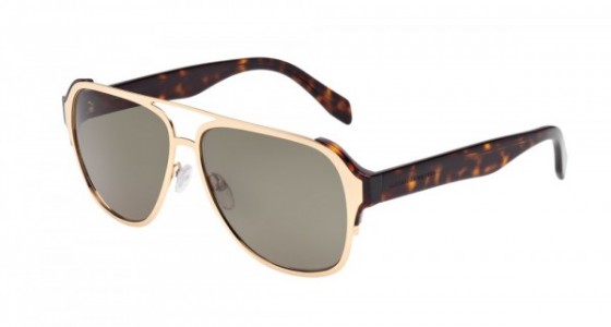 Alexander McQueen AM0012S Sunglasses, GOLD with AVANA temples and GREEN lenses